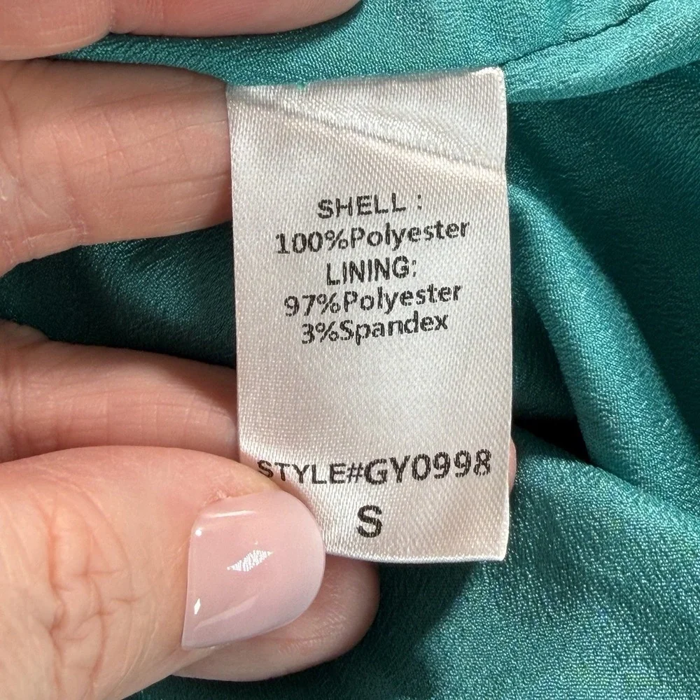 Do + Be Women's Turquoise Blue Long Sleeve Cocktail Dress Semi Formal NWT S - Picture 12 of 12